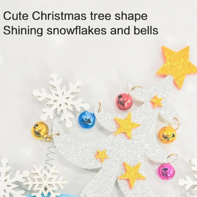 39BC Christmas Tree Snowflake Bells Headband Hair Accessory Unique Headpieces For Festive Party And Holiday Celebrations