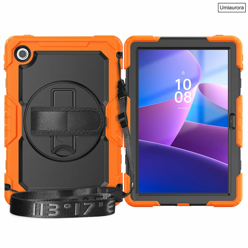 

For Lenovo Tab K10 2nd Gen 10.1 inch 2025 TB311FU TB311XU Shockproof PC Tablet Cover Hand Shoulder Strap Stand Rugged Case Funda