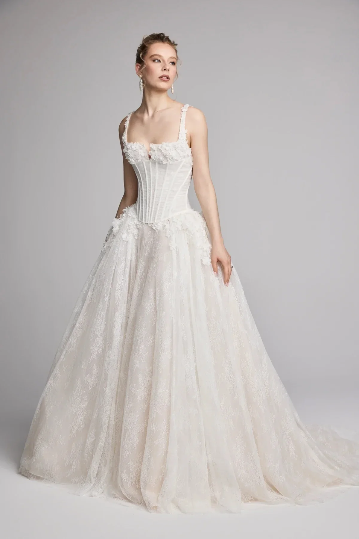 VestidoDe Novia Boda 2 En 1 Desmontable Minimalistas White Wedding Dress Corset Encaje A Line Plus Size Dresses For Bride Civil