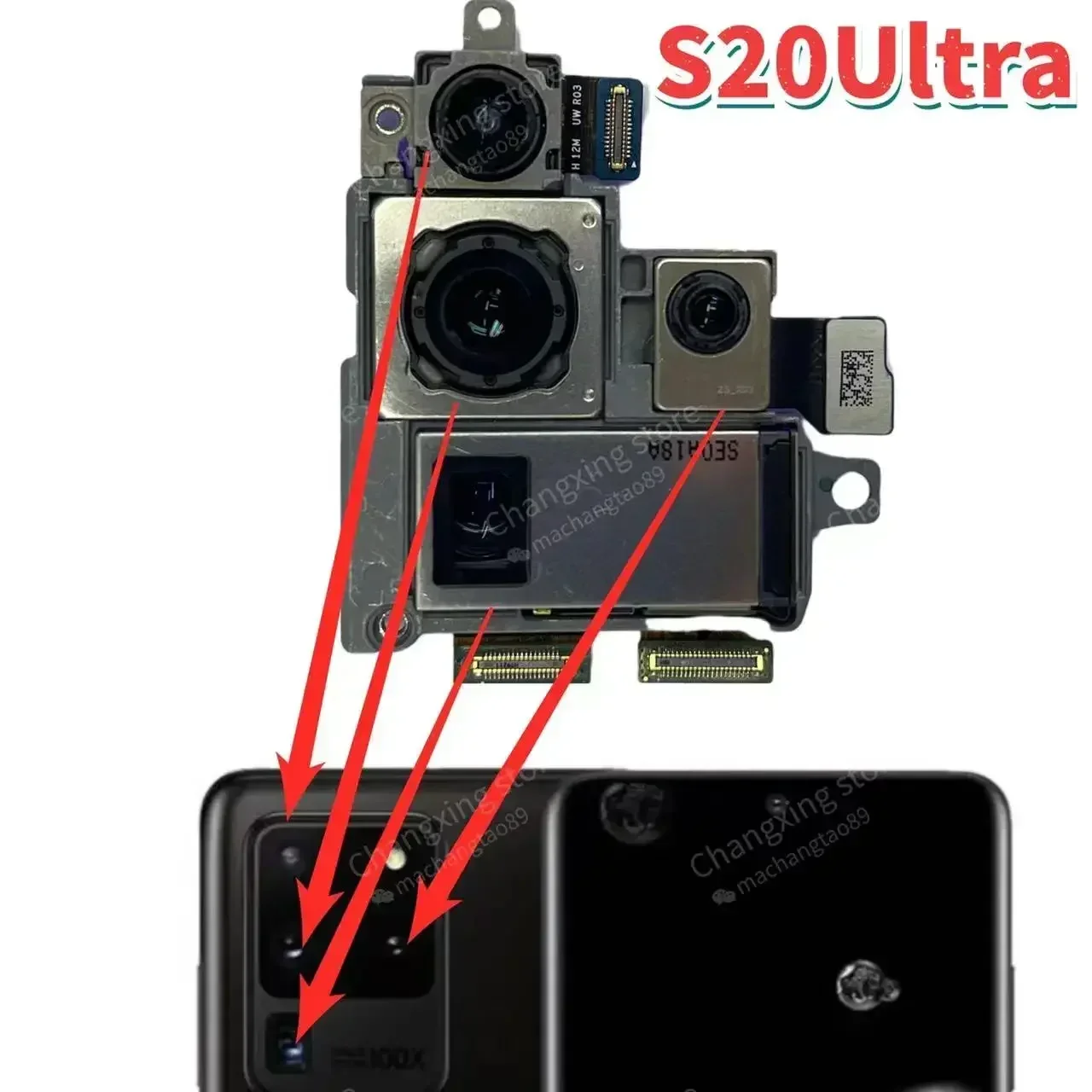 For Samsung Galaxy S20 Ultra 5G SM-G988B Camera Set  Telephoto + Depth + Wide + Main Camera SM-G988U G988N G988W