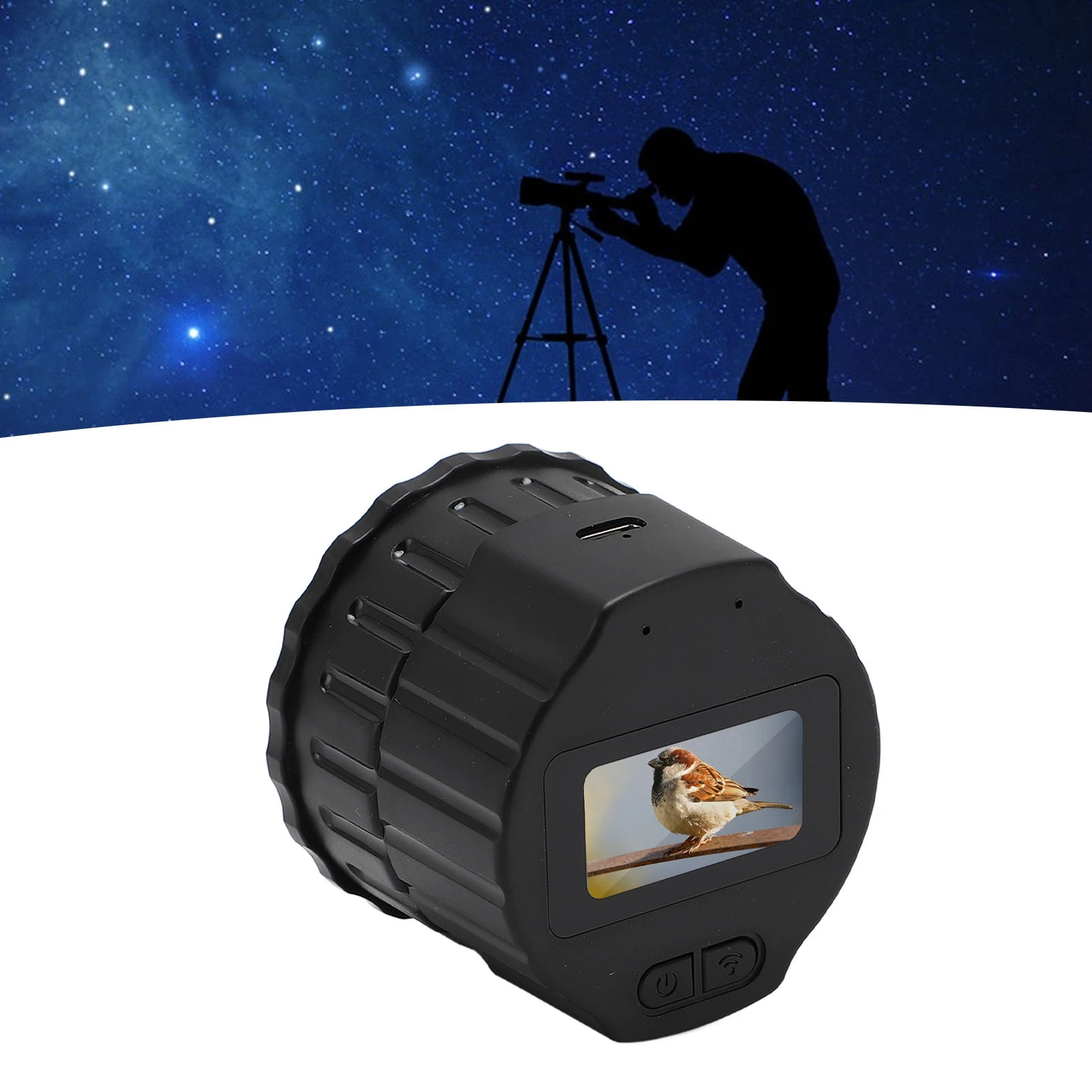 

Wireless Electronic Eyepiece WiFi 1.5in Display 16MP 1920x1080P Electronic Eyepiece for 28mm to 50mm Telescope 1080p Eyepiece
