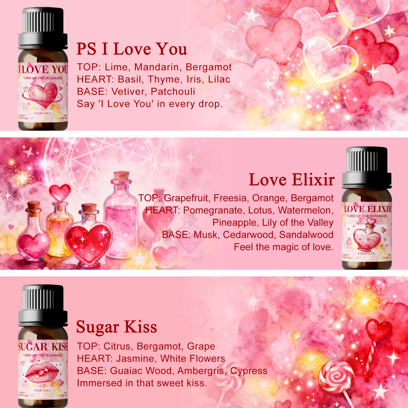 10ml PS I Love You Fragrance Oils Long Lasting Oil Valentine Humidifier Oil - Sensual Fragrance For Lover