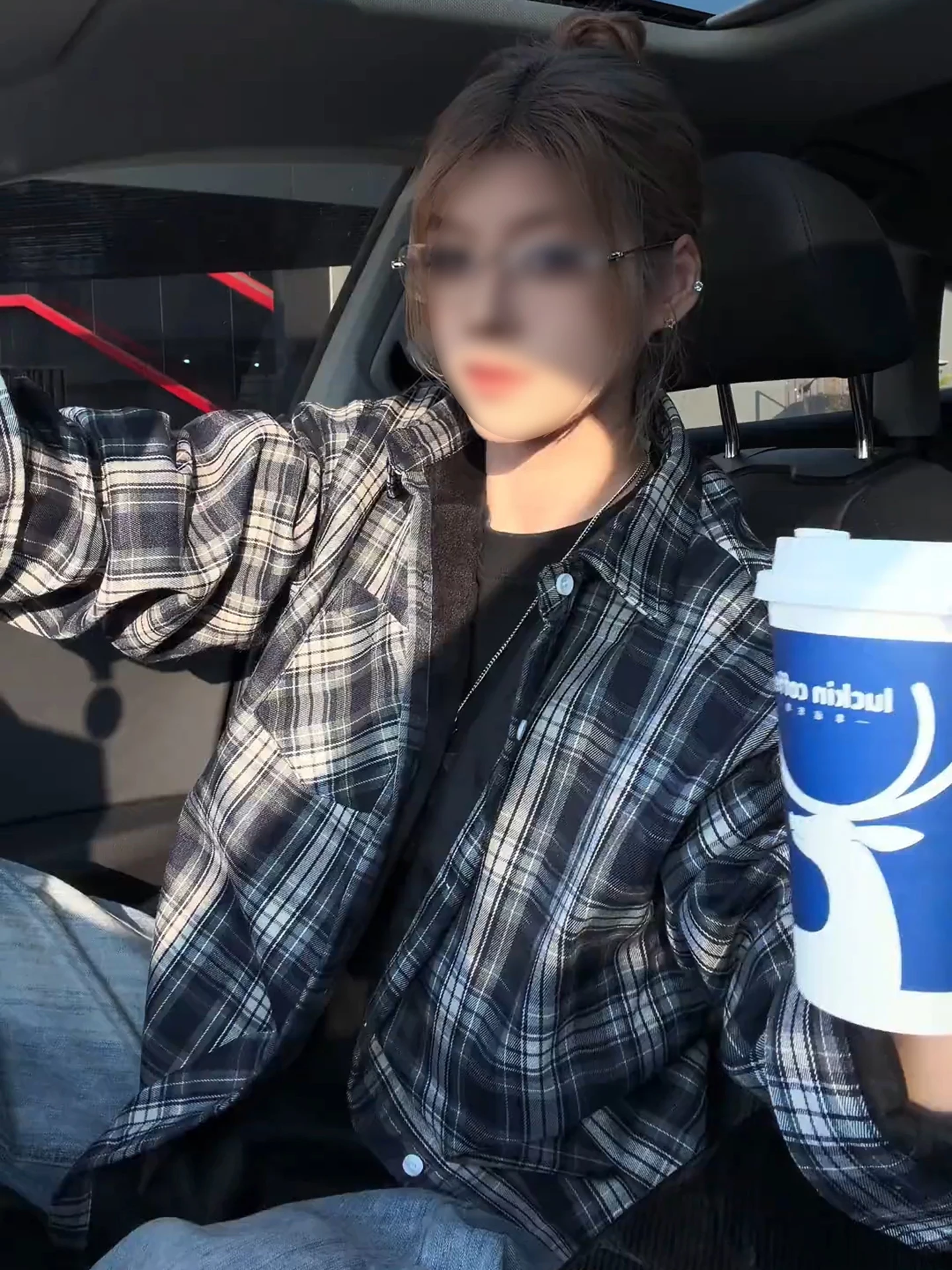 

Retro American Plaid Long Sve irt Men Women Autumn Winter Faion Brand College Sle Fce Lined Couple Outerwear