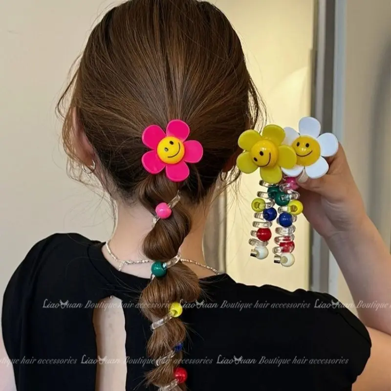 Vigorous Girl~Cute Beaded Horse Tail Weaving Hair Tool Summer Phone Line Hair Loop Headrope 2024 New Super Immortal