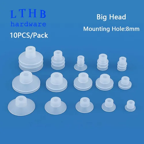 Imagen 1 del producto Ventosa neumática de goma de silicona blanca, orificio de montaje de 8mm, máquina de moldeo por inyección, herramientas de automatización de brazo de Robot, 10 Uds.