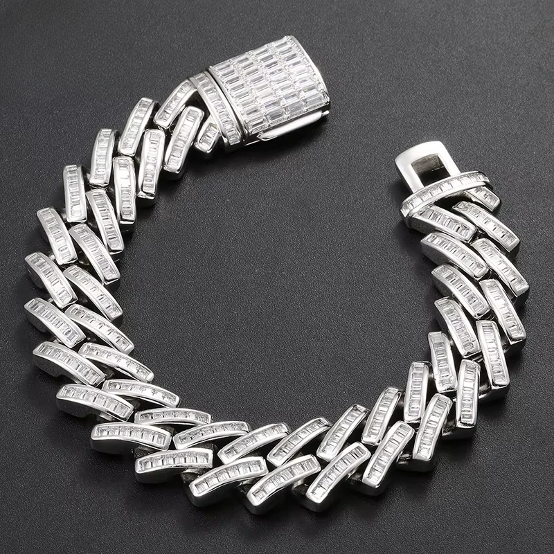 

Hip Hop Herren Schmuck Echt 18 Karat vergoldet 14mm AAAAA Zirkon Mode Iced Out Cuban Armband