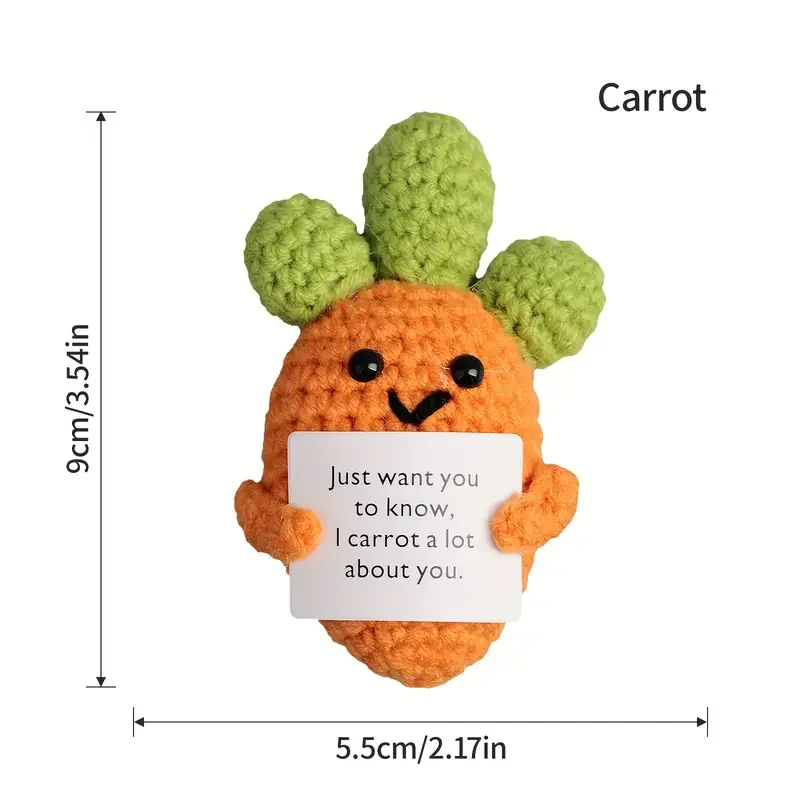 Positive Ananas-Kartoffel-Geschenke, Geburtstagsgeschenke, handgefertigte, niedliche, lustige Häkelpuppe mit „Cheer Up“, inspirierende Karte, Bürodekoration – Detail 4