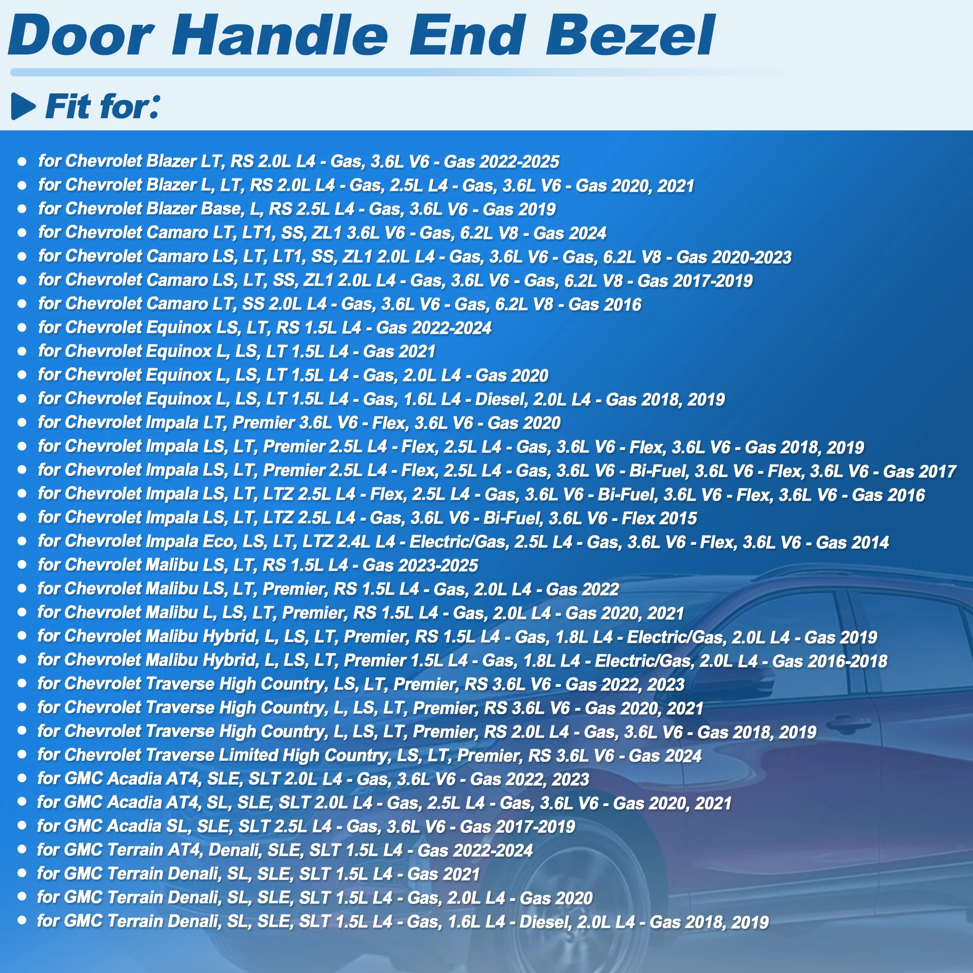 

Накладка на ручку передней левой двери UXCELL 13587840 для Chevrolet Blazer Camaro