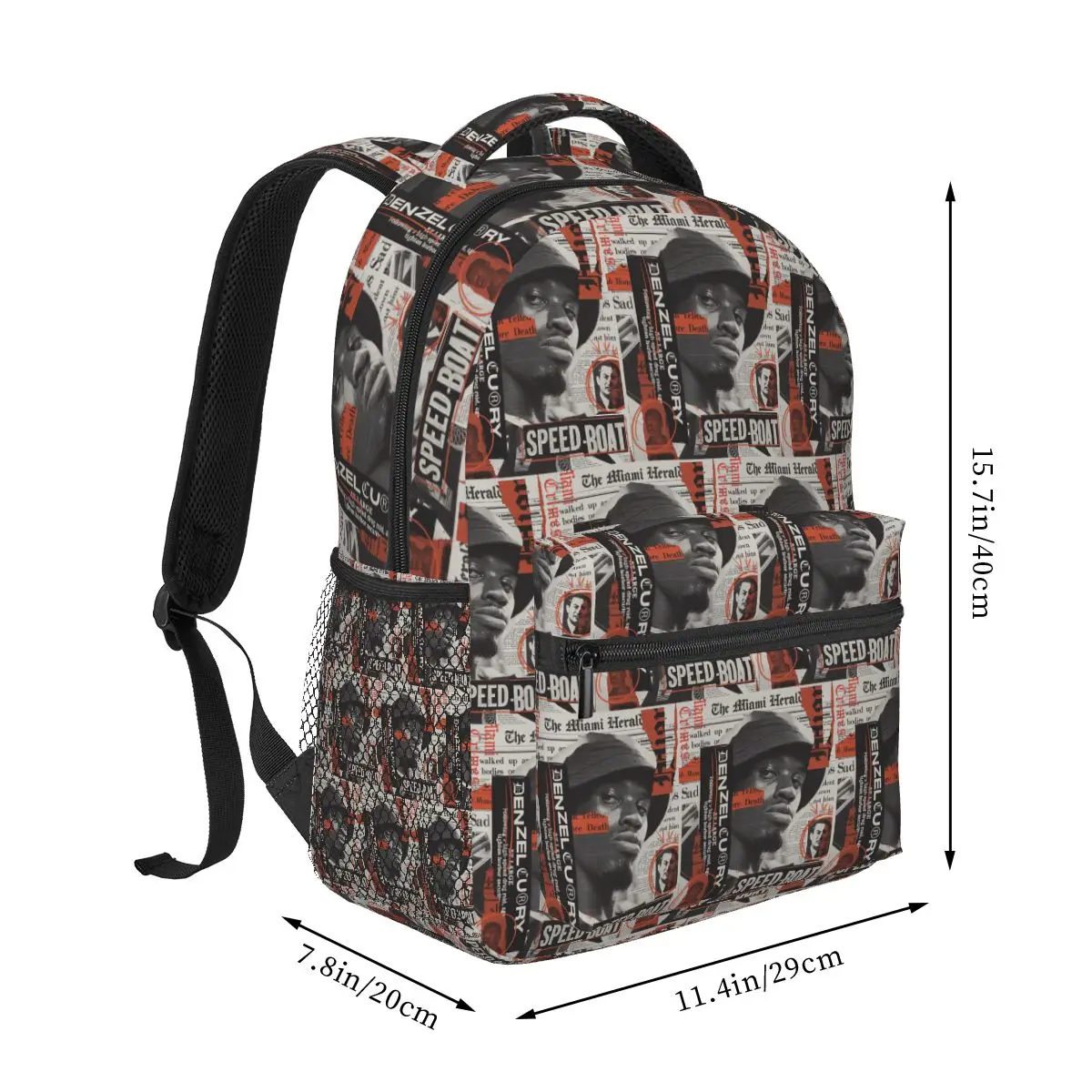 Rapper Denzel Curry Tour Graphic Student Backpack School Bag Hiking Travel Daypack for Men Women Fashion Bookbag Shoulder Bags