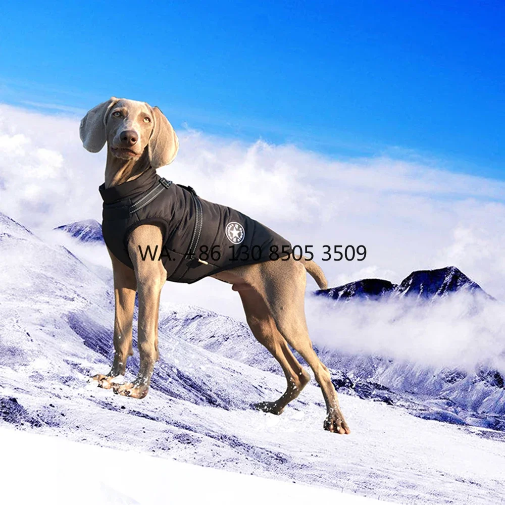 Wholesale Waterproof Fabric Warm Winter Reversible Dog Pet Harness Jacket Clothes Dog Coat