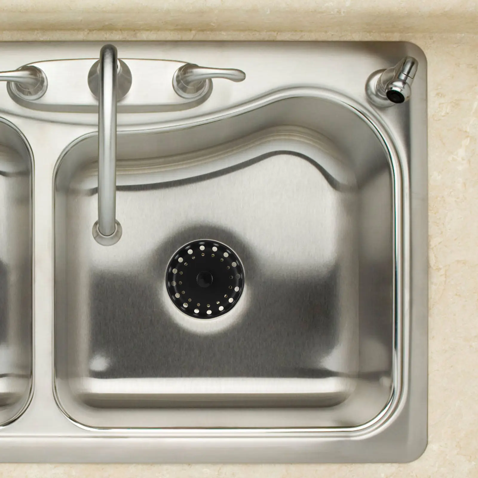 

2 pcs Water Sink Drain Strainer Filter For Kitchen Metal Drain Plug With Handle Fine Mesh Durable Steel Easy Install