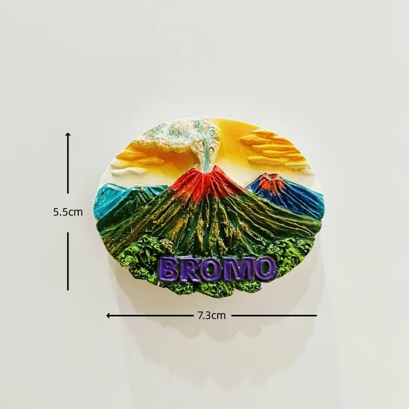 جزيرة جافا ثلاثية الأبعاد مغناطيس الثلاجة زخرفة تذكارية الراتنج مغناطيس الثلاجة ملصق جمع الحرف اليدوية هدية ديكور المنزل