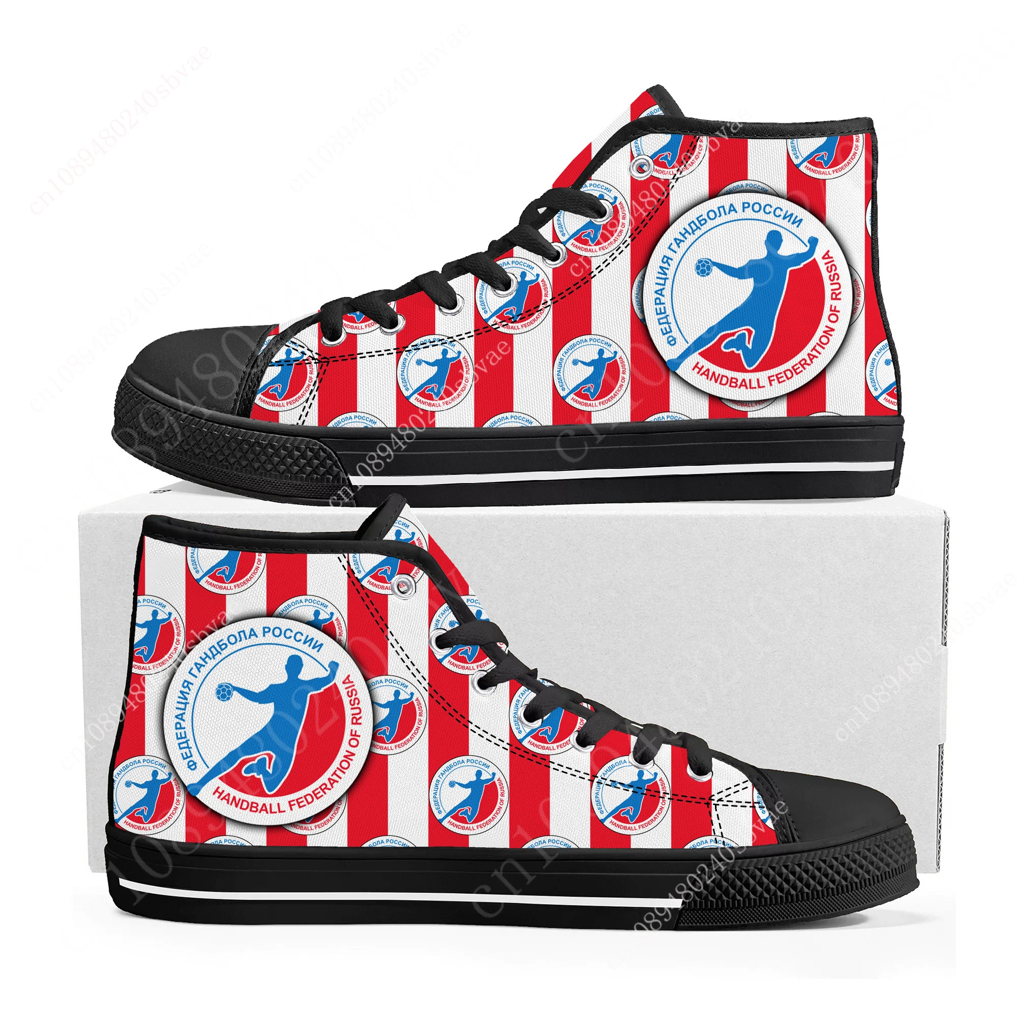 

Федерация гандбола России Handball Federation of Russia High Top Shoes Men Women Teenager Canvas Sneaker Custom Made Shoe