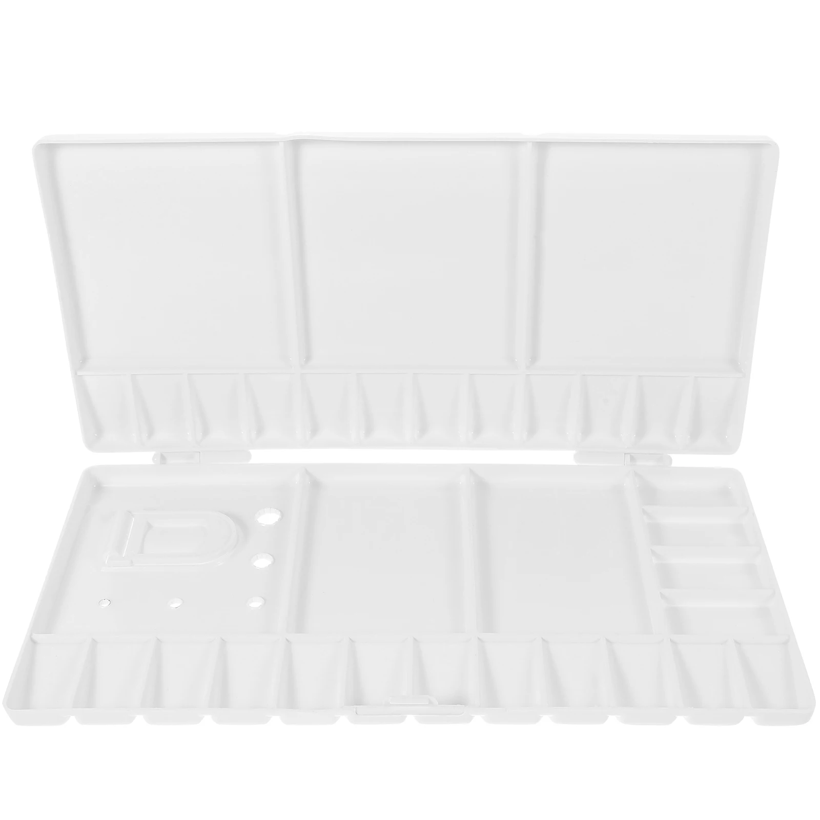 

28+5 Compartment Foldable Paint Tray Plastic Palette Mixing Colors Thumbhole Brush Holders Compact Foldable Durable Pp Material