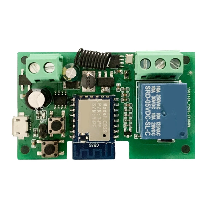 Módulo de comutação inteligente com relé wifi, controle remoto de 2 vias, travamento automático, trabalho com o google home e aplicativo tuya smart life, 12v