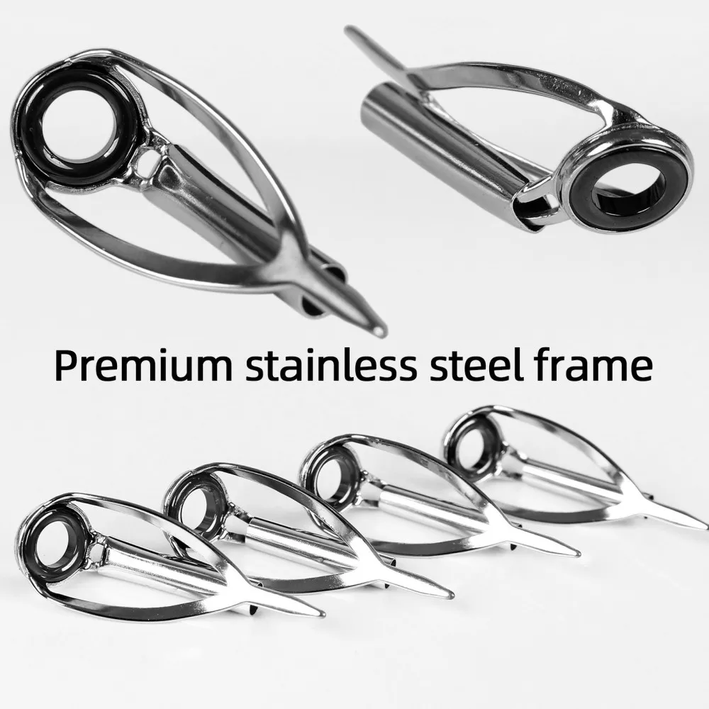 Stainless Steel Fishing Rod Tip Top Guide Ring Anti Tangle Lure Sea Casting Pole Repair Parts Smooth Fishing Line Protection