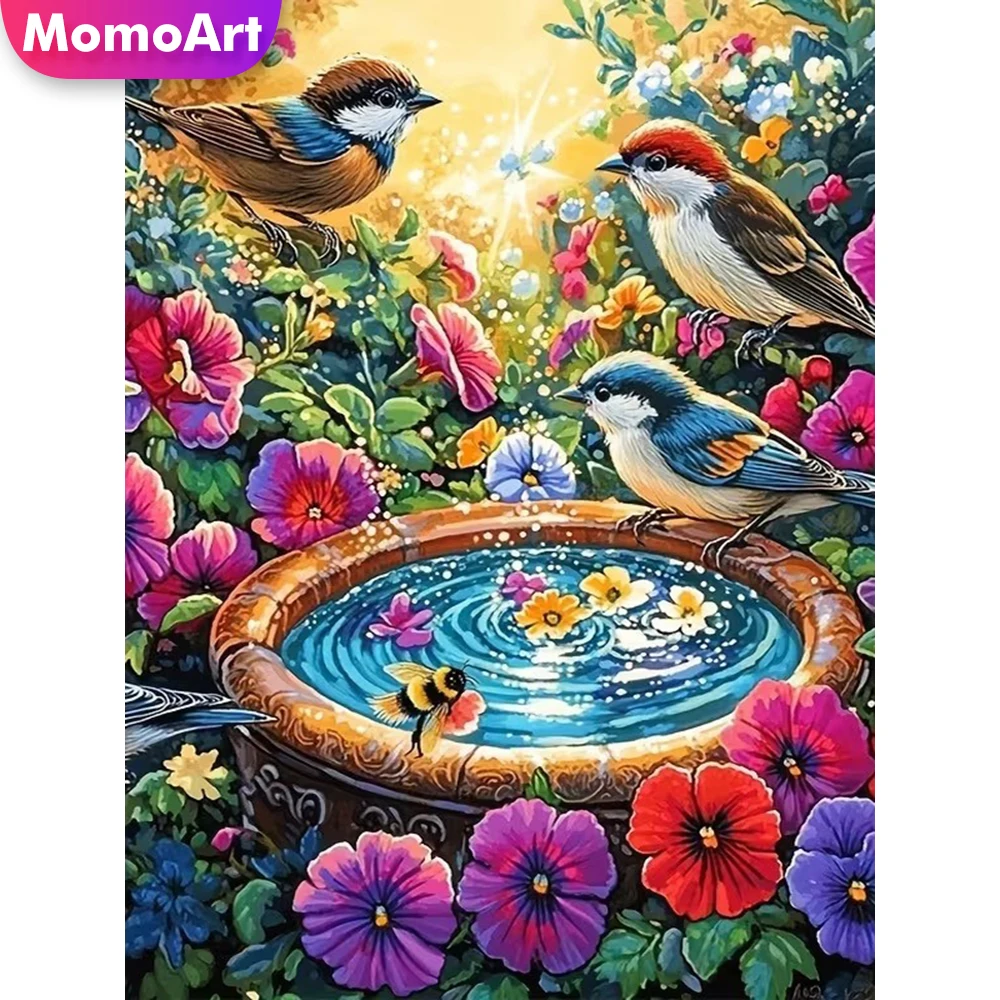 Momoart Diamant-Stickerei Vogel-Tier-Malerei-Muster für Erwachsene Anfänger Mosaik-Blumen DIY Wohnzimmer-Kunsthandwerk