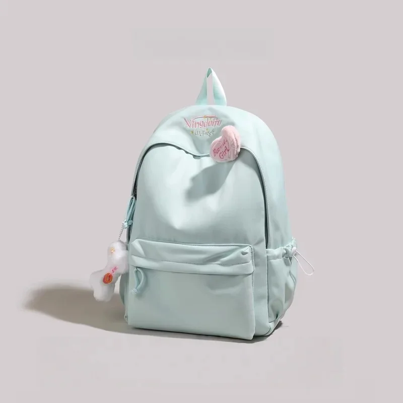 Backpack Large Capacity School Bag Solid Color Minimalist Casual Cute Ladylike Travel Daypack Women Durable Top Quality
