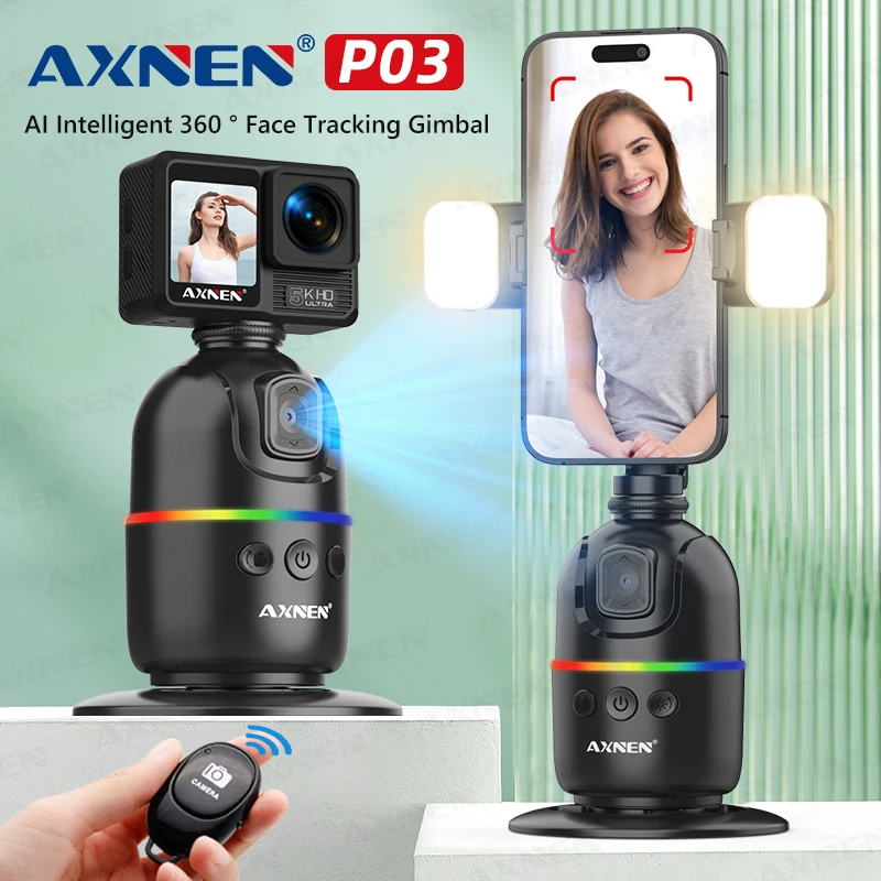 Auto Face Tracking Desktop Gimbal Intelligent 360 Rotating Holder for Mobile Phone - Option Wireless RC Smartphone Selfie Tripod