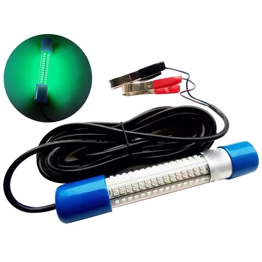 Fluorescence 180 Beads Underwater Fishing Light 30W Portable Lures Finder Lamp Waterproof LED Submersible Boat Lamp Outdoor