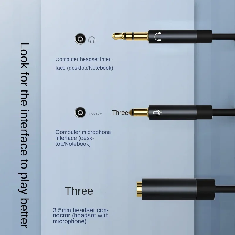 Headphone Komputer Konversi Kabel Headset Two-In-One Mobile Ponsel Audio Satu-Dua Adaptor