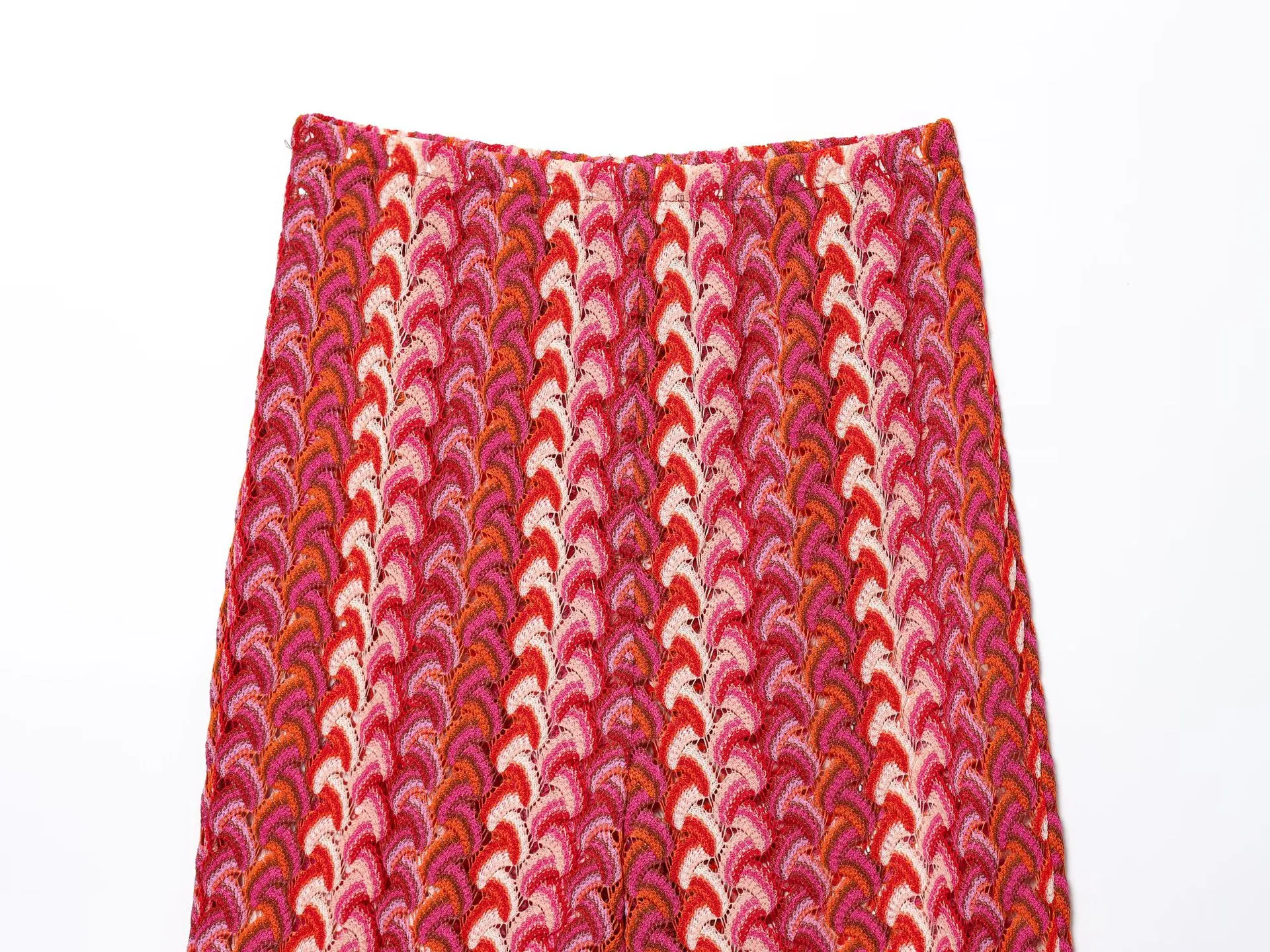 25 automne nouveau style européen et américain à la mode crochet tricoté taille haute pantalon droit décontracté