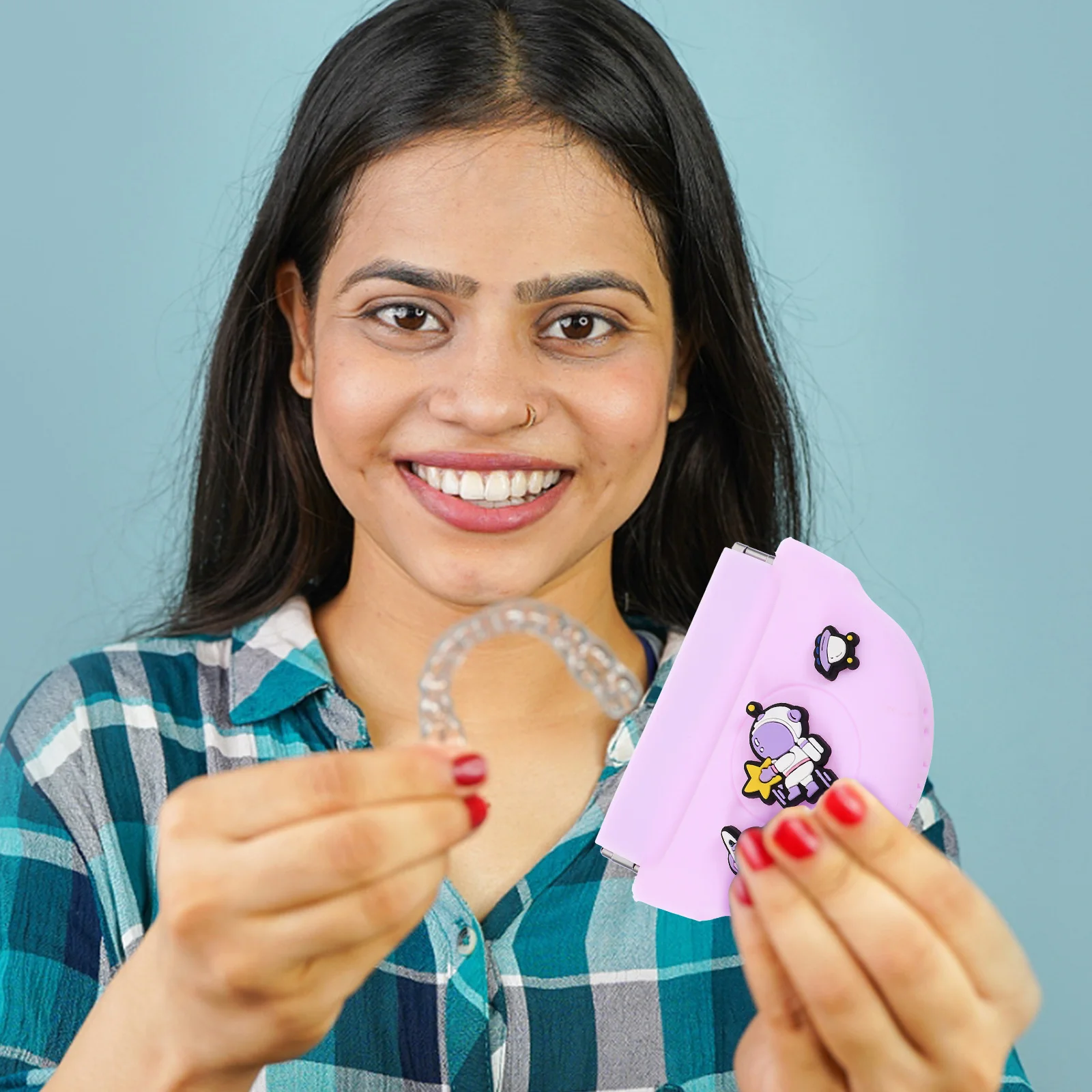 

Коробка для хранения зубных протезов, силиконовый фиксатор, компактный, легкий, прочный, практичный подарок для родителей, дедушек