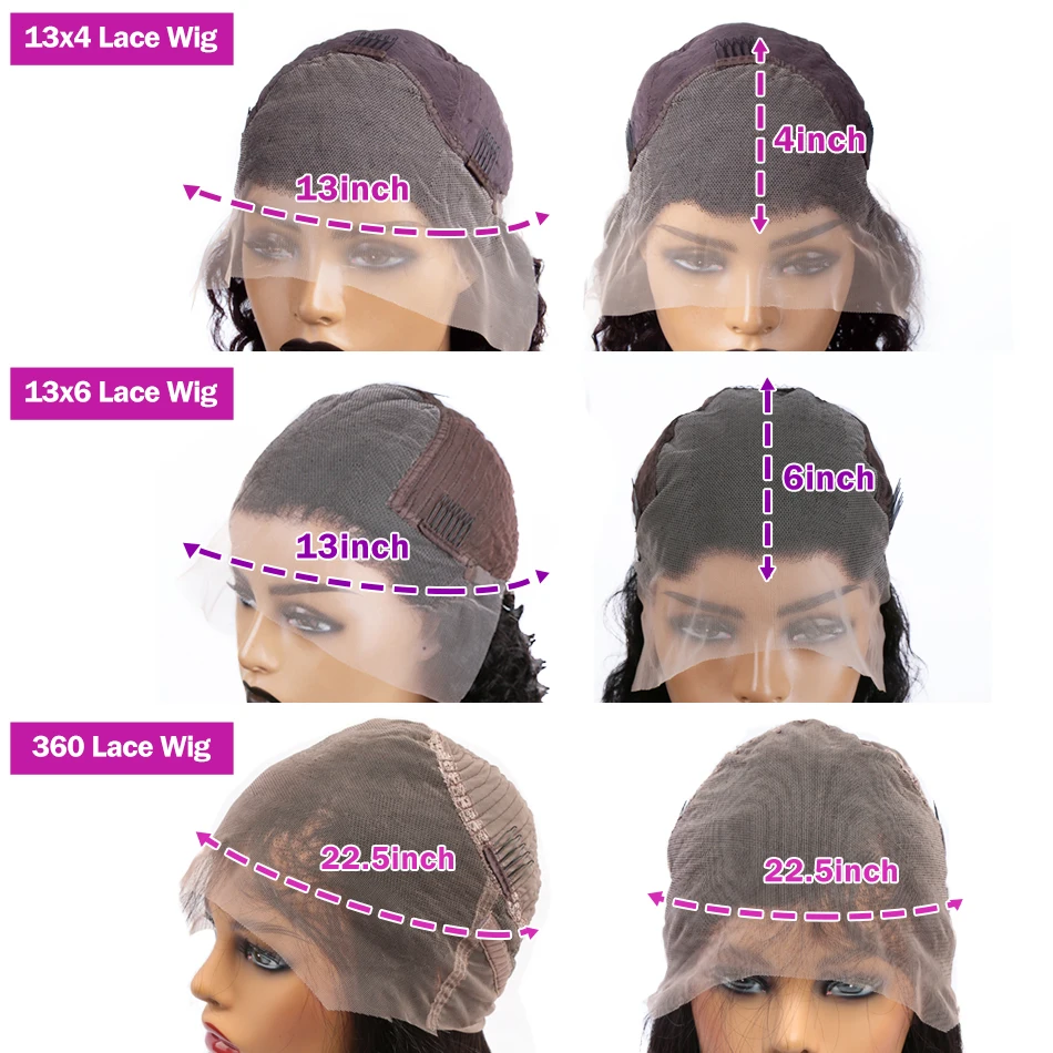 13X4 13X6 HD Transparent Lace Front Human Hair Wigs For Women Brazilian Straight 360 Lace Frontal Wig 5X5 Lace Closure Wig