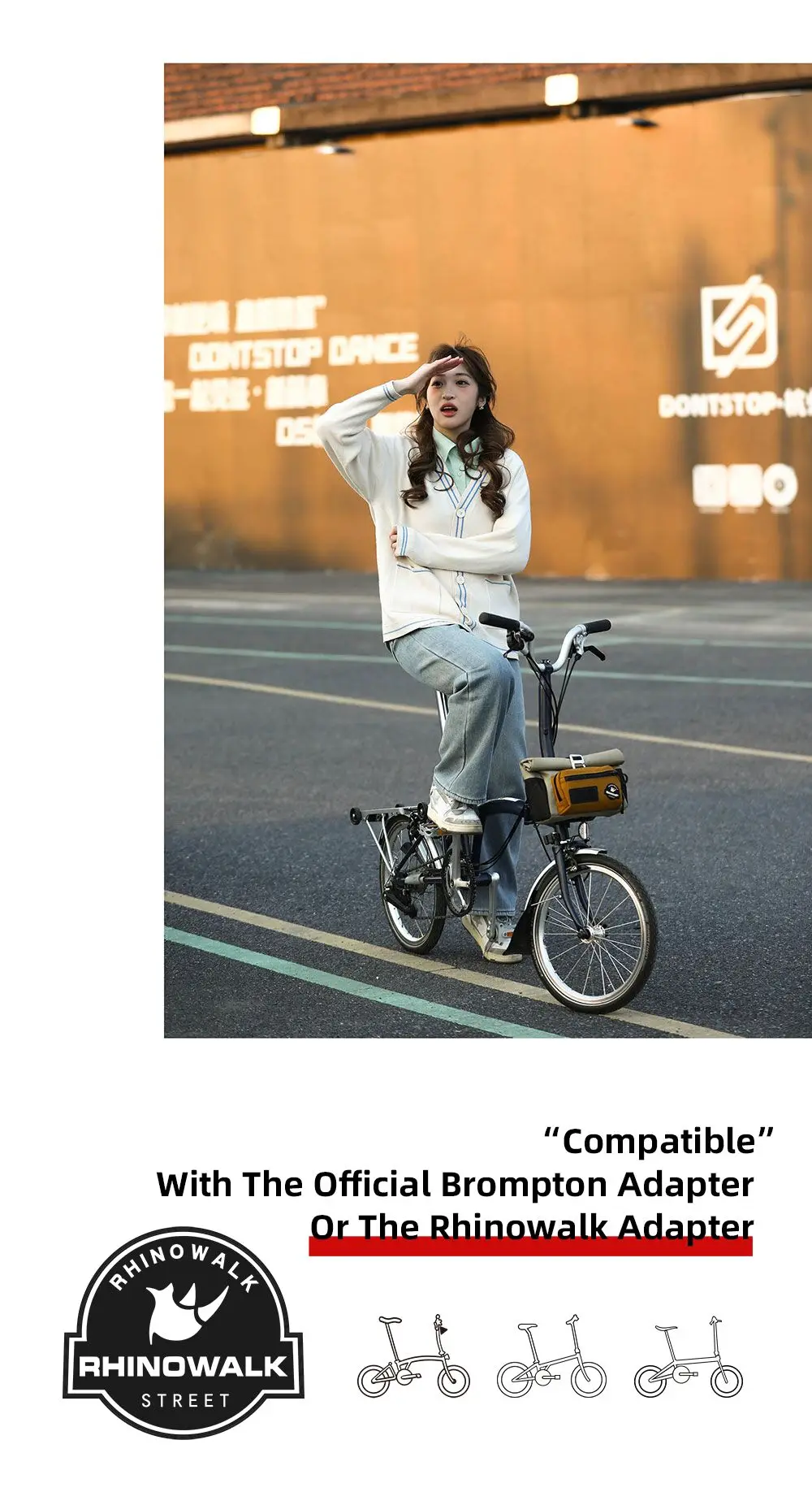 Rhinowalk Fahrrad-Lenkertasche, Schnellverschluss, mit Regenschutz, Schultergurt für Brompton Faltrad, Schultertasche, urbanes Radfahren – Detail 1