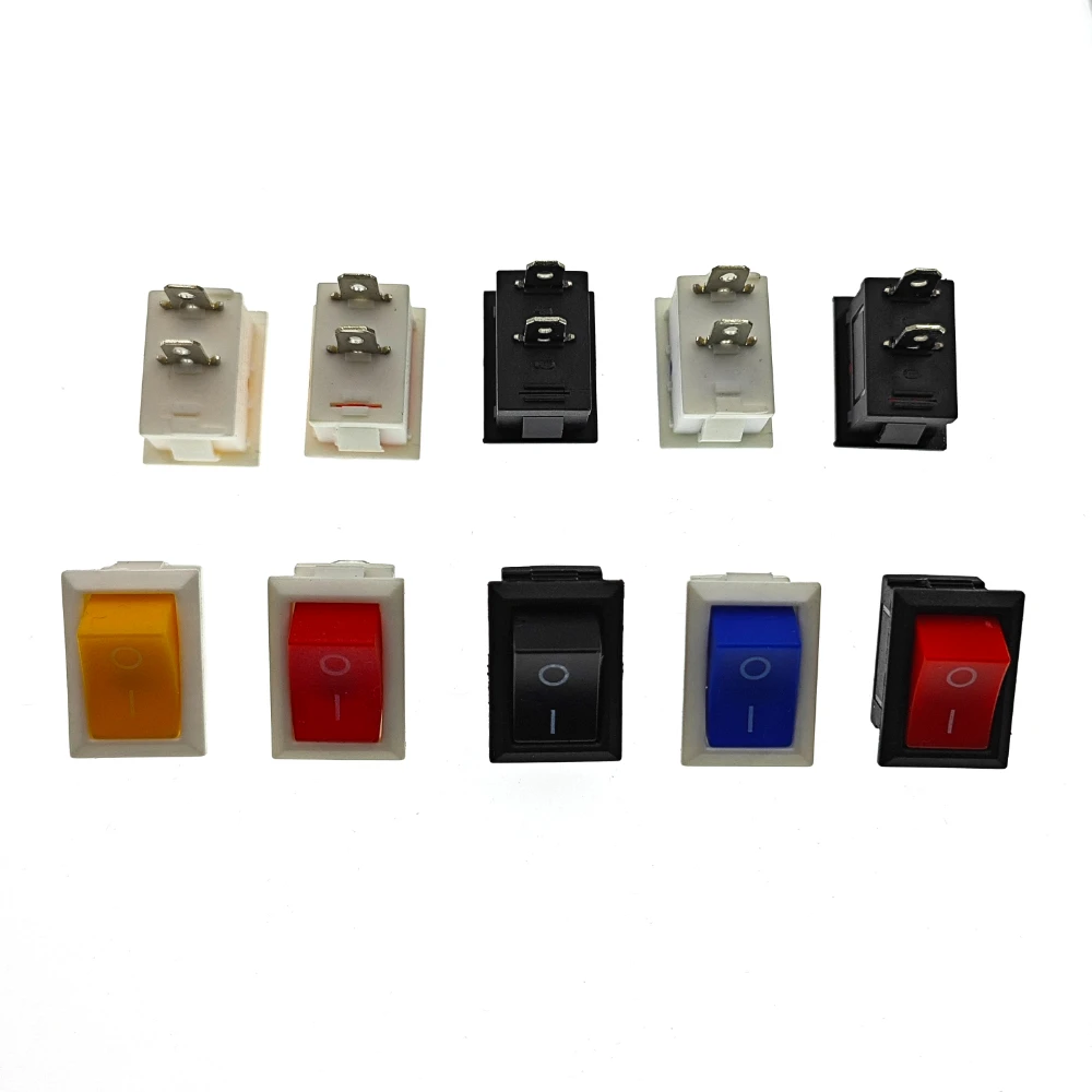 

100PCS Switch ON-OFF KCD1 15*21mm 2pin Ship Type Switch 6A 250V 10A 125V 15X21 Rocker Switch power