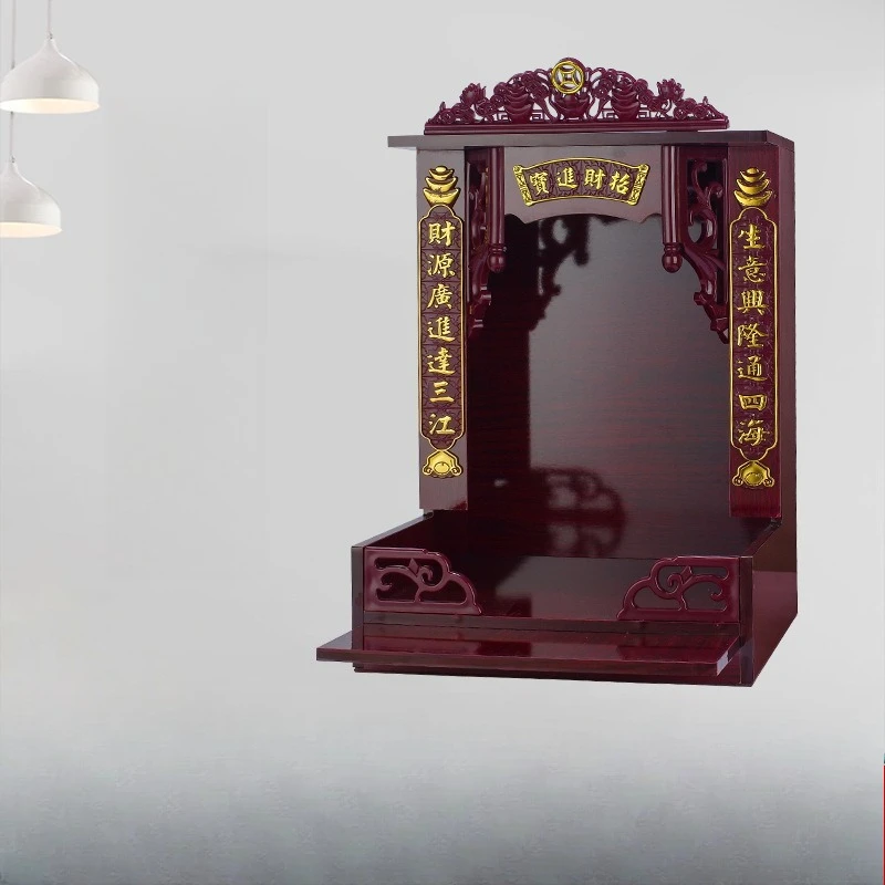 Source Source Buddhist Cave Bodhisattva Offering Table Household Incense Case Buddhist Tailor Cabinet Shrine Wall-mounted Shrine