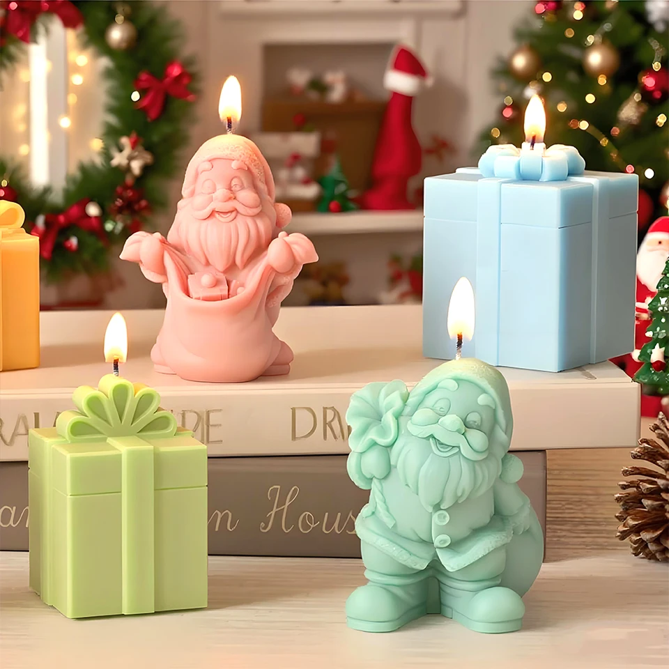 LZ107 3D Santa Claus Candle Silicone Mold Handmade Christmas Gift
