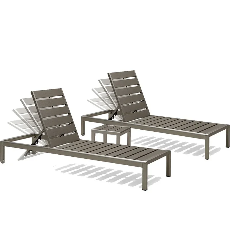 Hotel  beach lounger chairs plastic wood  chaise lounger deck chair sun lounger for garden outdoor furniture