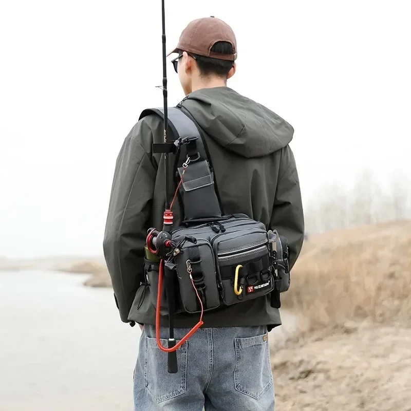 

Waterproof Fishing Tackle Backpack Lure Case Gear Storage Waist Bags for Men Fishing Rod and Baits Accessories and Equipments