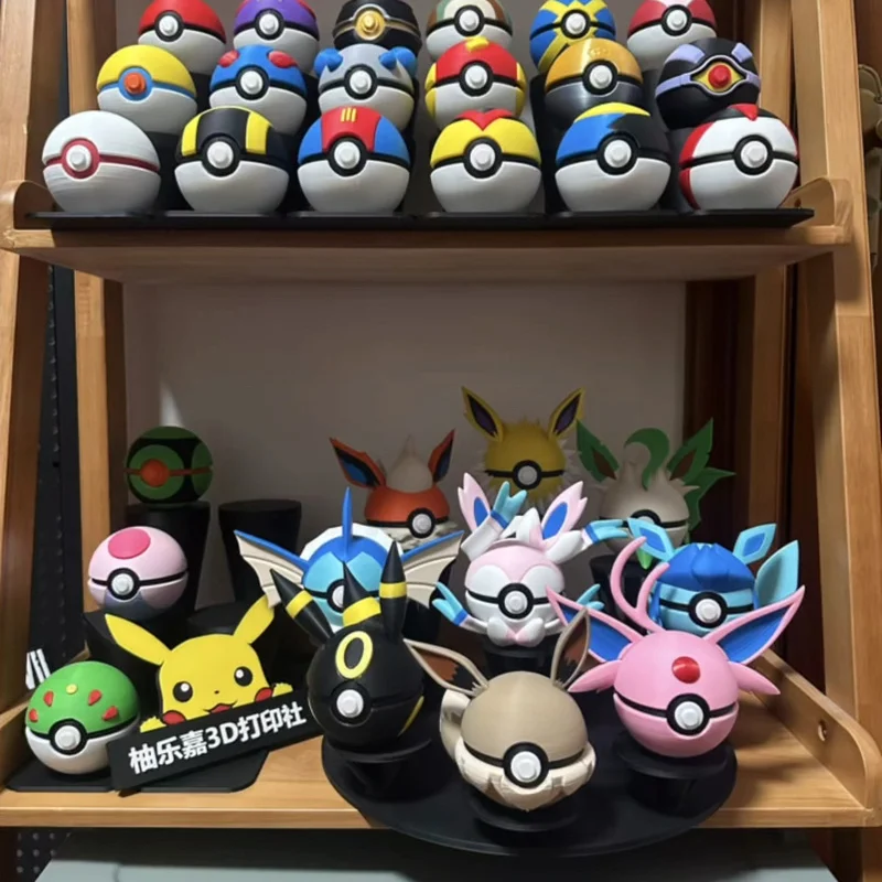 Caliente en Stock 3d impreso PokéMon Poké bola bolsillo monstruos forma bola ornamento PokéMon periférico regalos modelo Juguetes