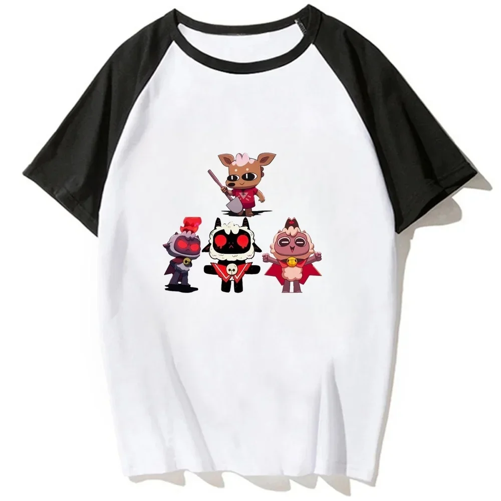 Cult of the Lamb t shirt women jojifuku aesthetic japanese y2k grunge shirt Psychedelic anime graphic vintage alternative