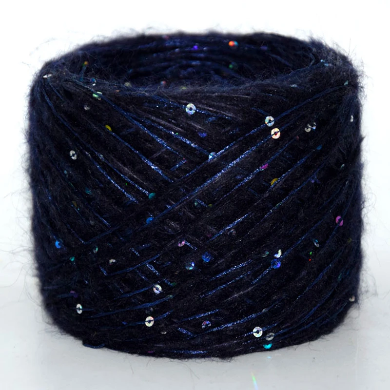 

250g Wool Mohair Shiny Sequin Yarn Skein Crochet Hand Knitting Thick Crochet Weaving Knit Thread Yarn Ball