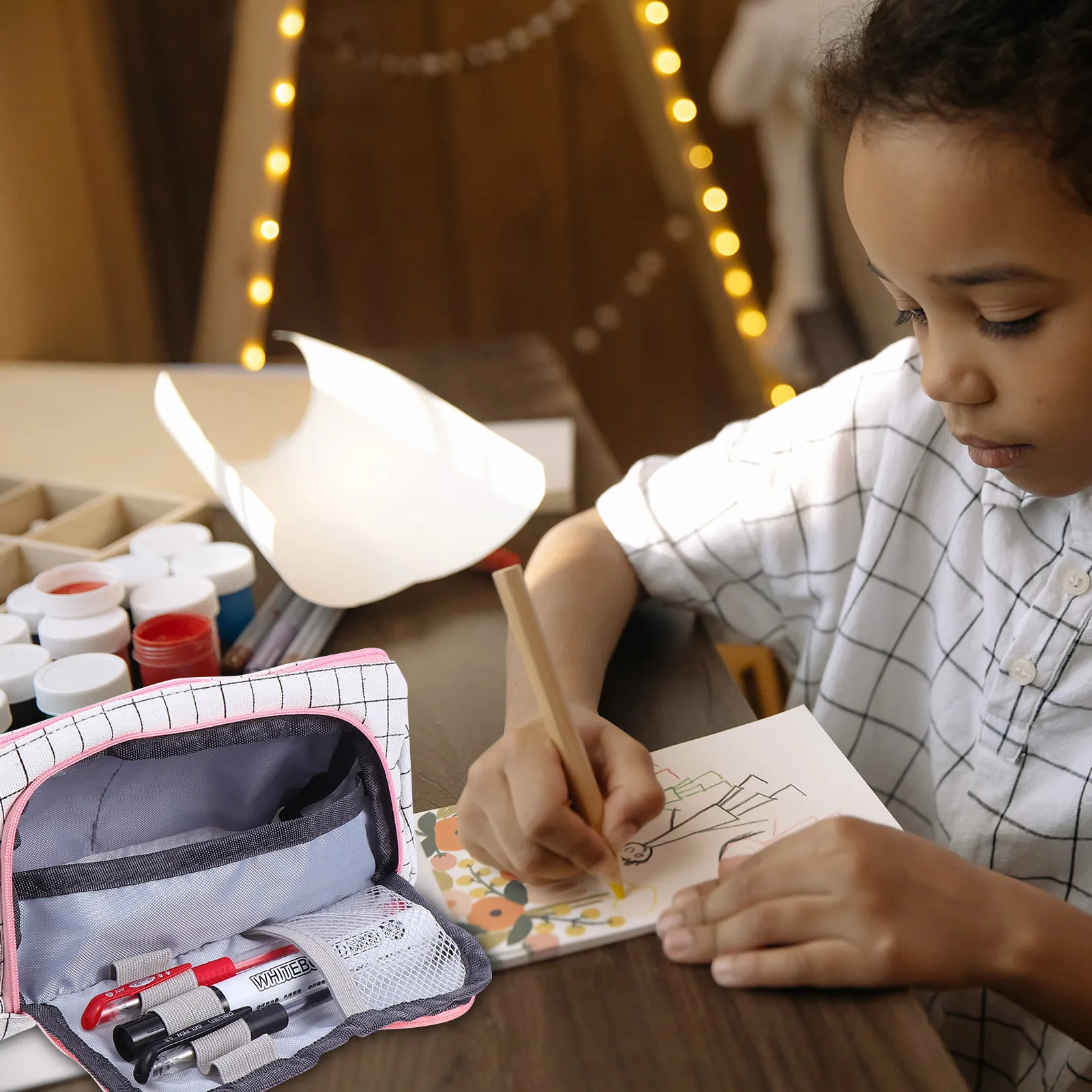 

High Quality Large Size Pencil Pouch Canvas Material Zipper Stationery Bag for Men Women Kids Daily Use Pen Storage Solution