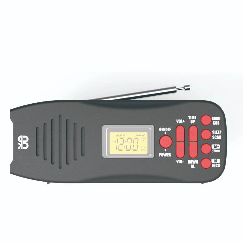 

Radio, Flashlight, Simple Distress Signal, Hand Cranked Generator, FM/AM Dual Band Mobile Emergency Charging Radio, W-S