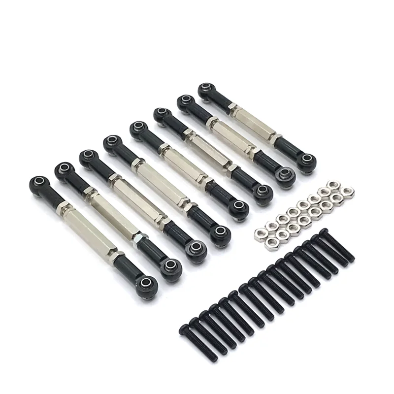 Upgrade Metal 8PCS Adjustable Tie Rod For WPL C14 C24 B14 B24 HengLong FeiYu JJRC RC Car Parts