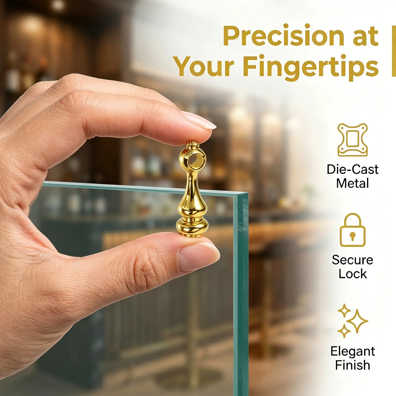 24Pcs Furniture Joint Connectors Metal Mini Railing Spindles for Glass Shelf Railing Wine Cabinet Gallery Rail Brackets