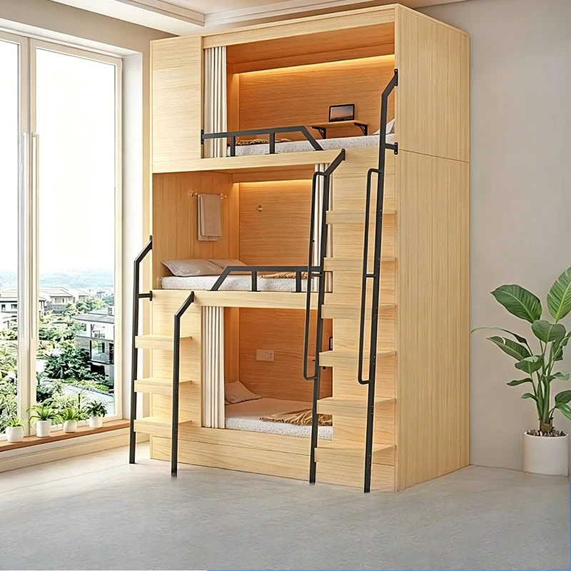 

Space capsule upper and lower beds Youth hostel high and low beds Student staff dormitory upper and lower bunk e-sports hotel