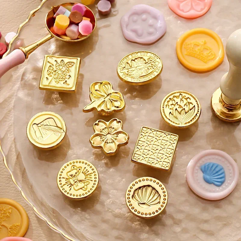 Kawaii Wax Stamp Head Metal 3D Embossed Wax Sealing Print Tools DIY Scrapbooking Handmade Invitation Greeting Card Making Stamps