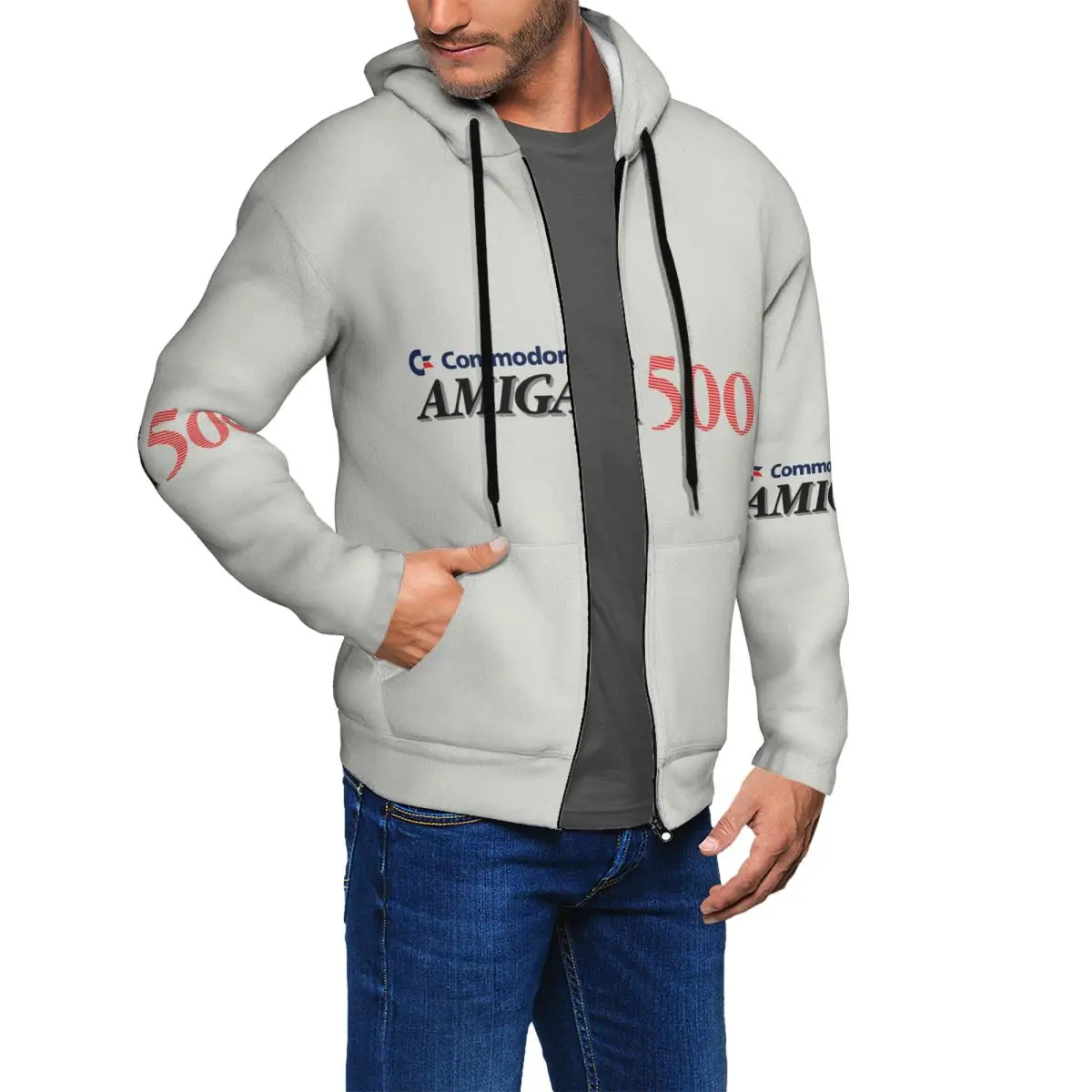 Commodore Amiga 500 Zipper Hoodies Harajuku Pullover Autumn Winter Men's Women's Sweatshirt Long Sleeve Tops