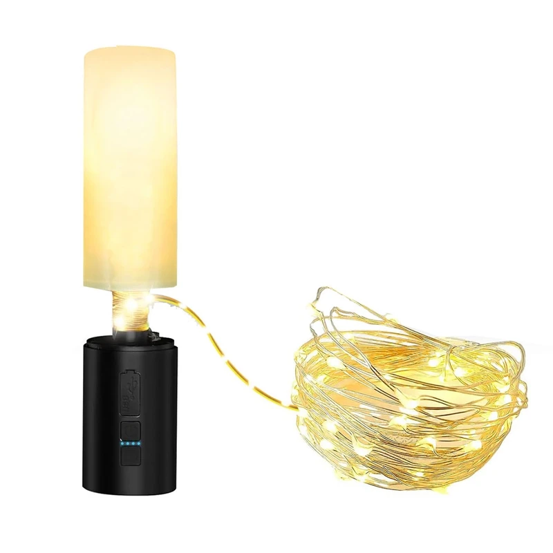 Camping Lantern With String Light(33Ft), Rechargeable 4000Mah Charger Bank, IP44 Waterproof Camping String Lights, Easy To Use