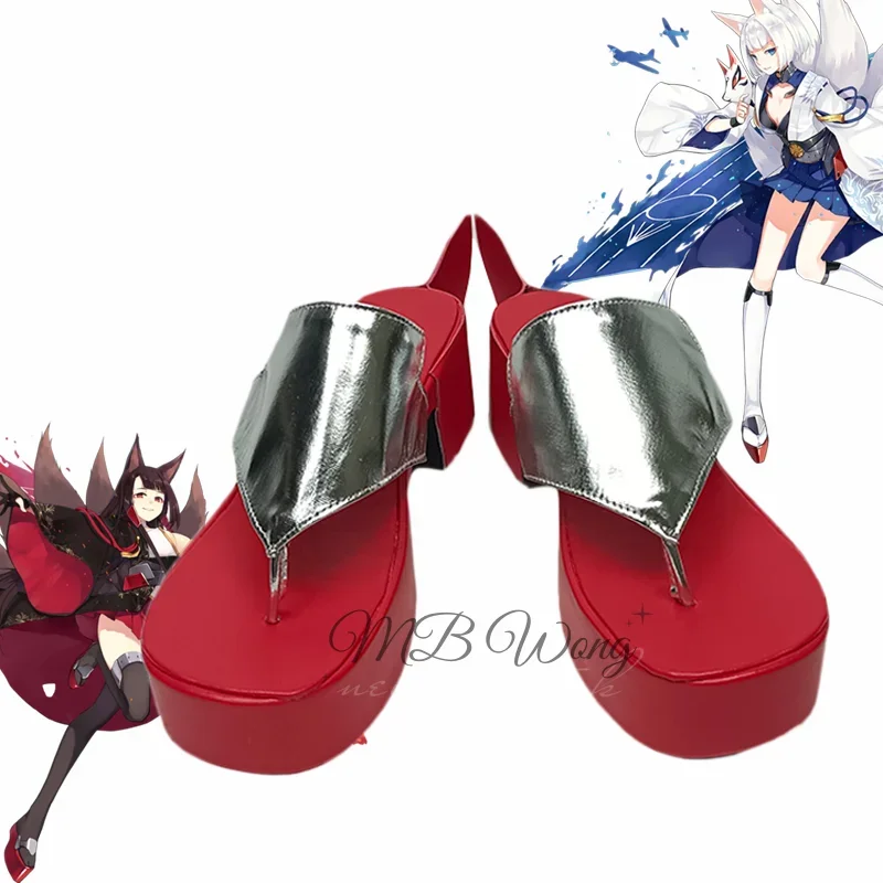 Game Azur Lane GA Akagi cosplay shoes boots Geta wig role play Halloween Carnival Party Christmas props custom made women men