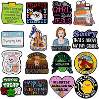 Trendy Quotation Jewelry Pins for Backpacks Lapel Enamel Pins and Brooches Cartoon Decoration Jewelry Gift for Kids Friends