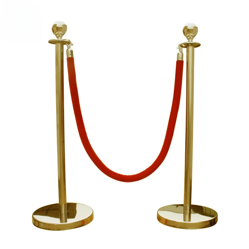 Ball top Stainless Steel Queue Pole Stand Stanchion rope barrier for car show bank Hotel Museum