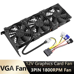 Gdstime CPU Cooler Triple Fan 92mm CPU Cooling Heatsink Ultra-quiet Desktop Computer Chassis PCI Graphics Card Cooler 9cm