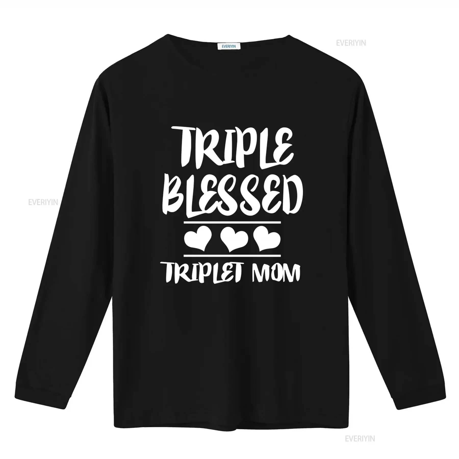 Triple Blessed Triplet Mom T Shirt Perfect for Moms Pregnancy Announcement vintage Washed Stylish Slightly Breathable graphic